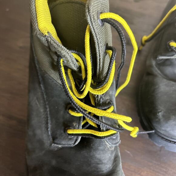 Timberland Premium 6 in Waterproof Boots - Boys Size 7 Black Grey Yellow - Picture 8 of 16